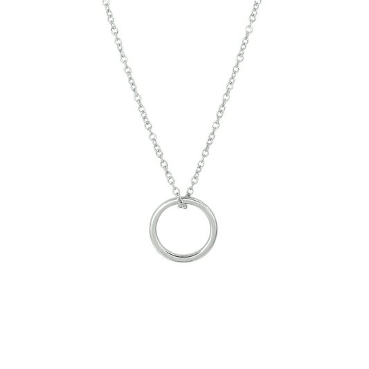 collier rondje 40 + 5 cm zilver gerhodineerd
