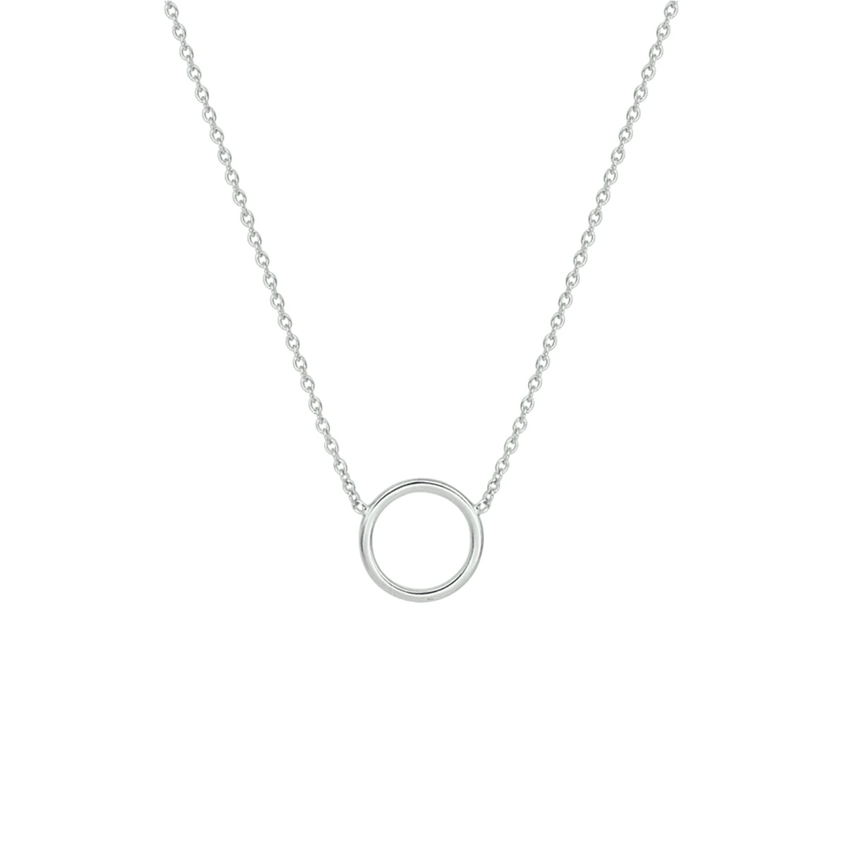 collier rondje 41 + 5 cm zilver gerhodineerd
