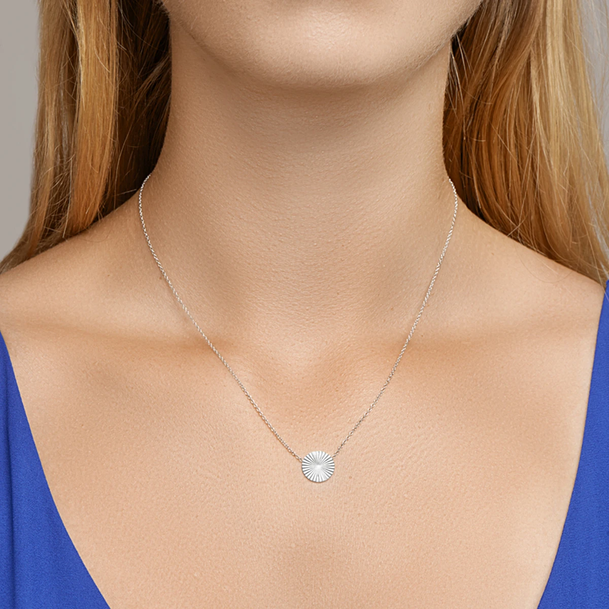 collier rondje gediamanteerd 40 + 5 cm zilver gerhodineerd
