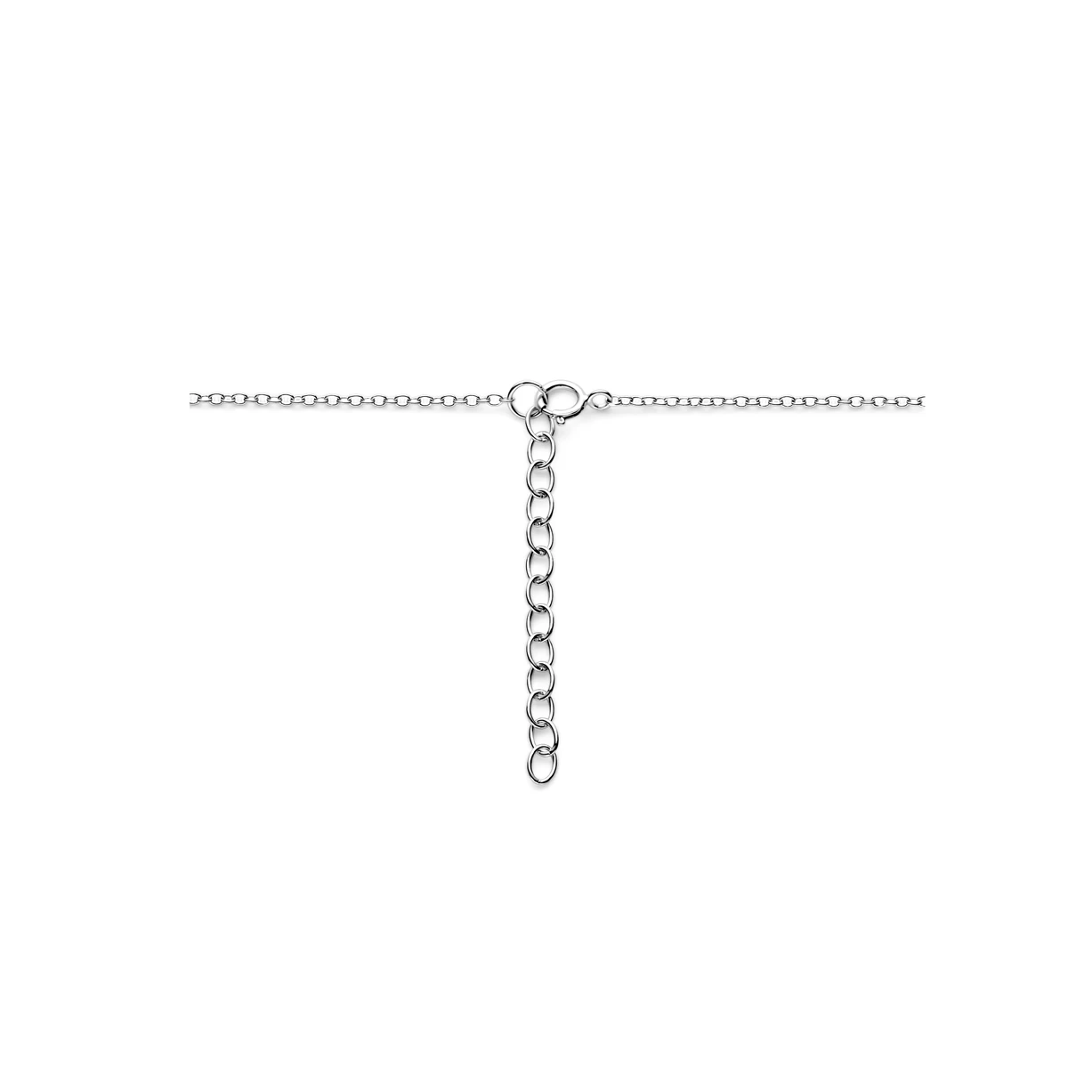 collier rondjes 40 + 4 cm zilver gerhodineerd