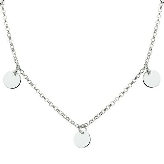 collier rondjes 40 - 42 - 44 cm zilver gerhodineerd