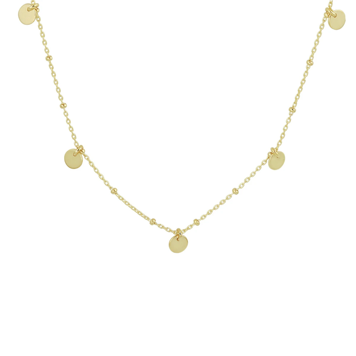collier rondjes 41 + 3 cm 14K geelgoud