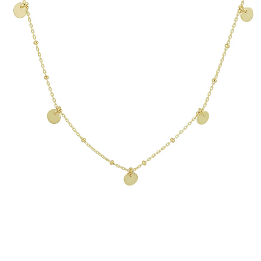 collier rondjes 41 + 3 cm 14K geelgoud