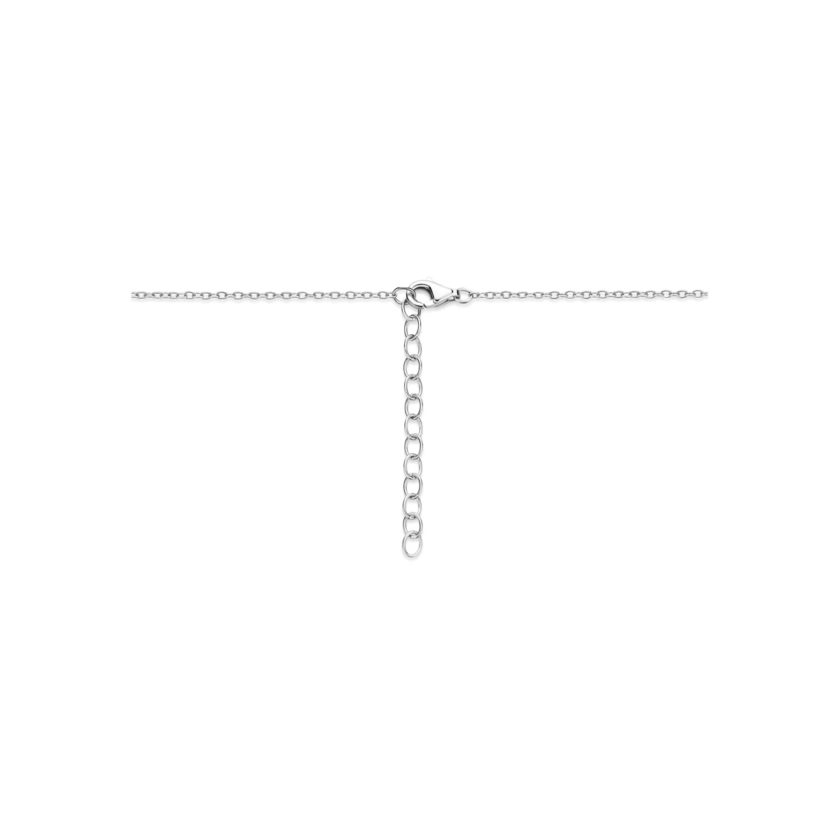 collier rondjes 41 + 4 cm zilver gerhodineerd