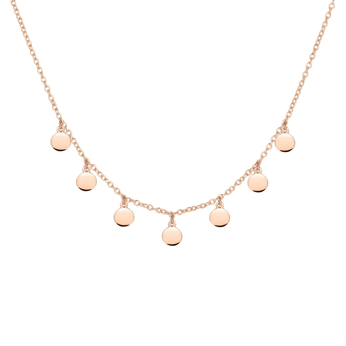 collier rondjes 41 + 4 cm zilver verguld (rosé)