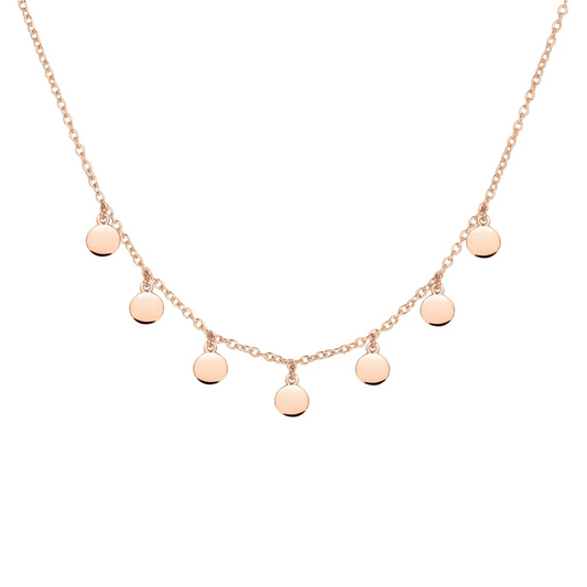 collier rondjes 41 + 4 cm zilver verguld (rosé)
