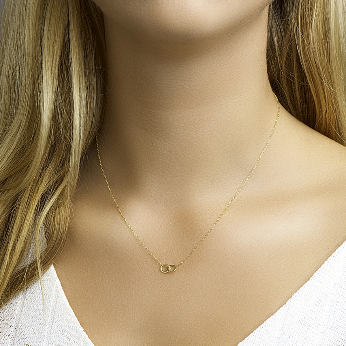 collier rondjes 41 - 43 - 45 cm 14K geelgoud
