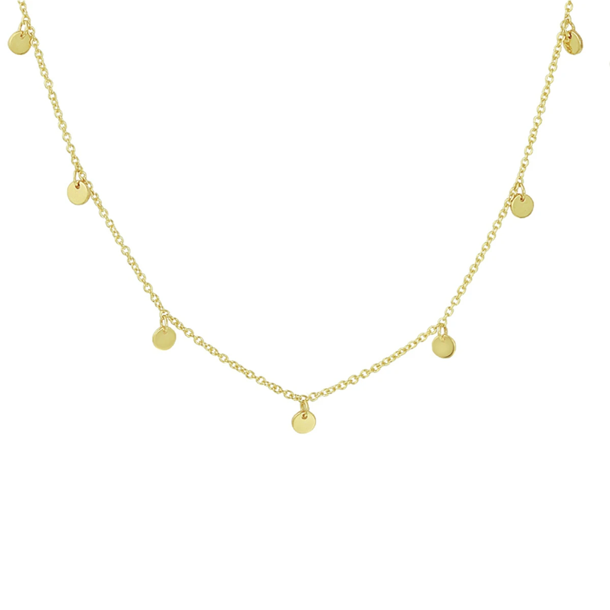 collier rondjes 41 - 43 - 45 cm 14K geelgoud