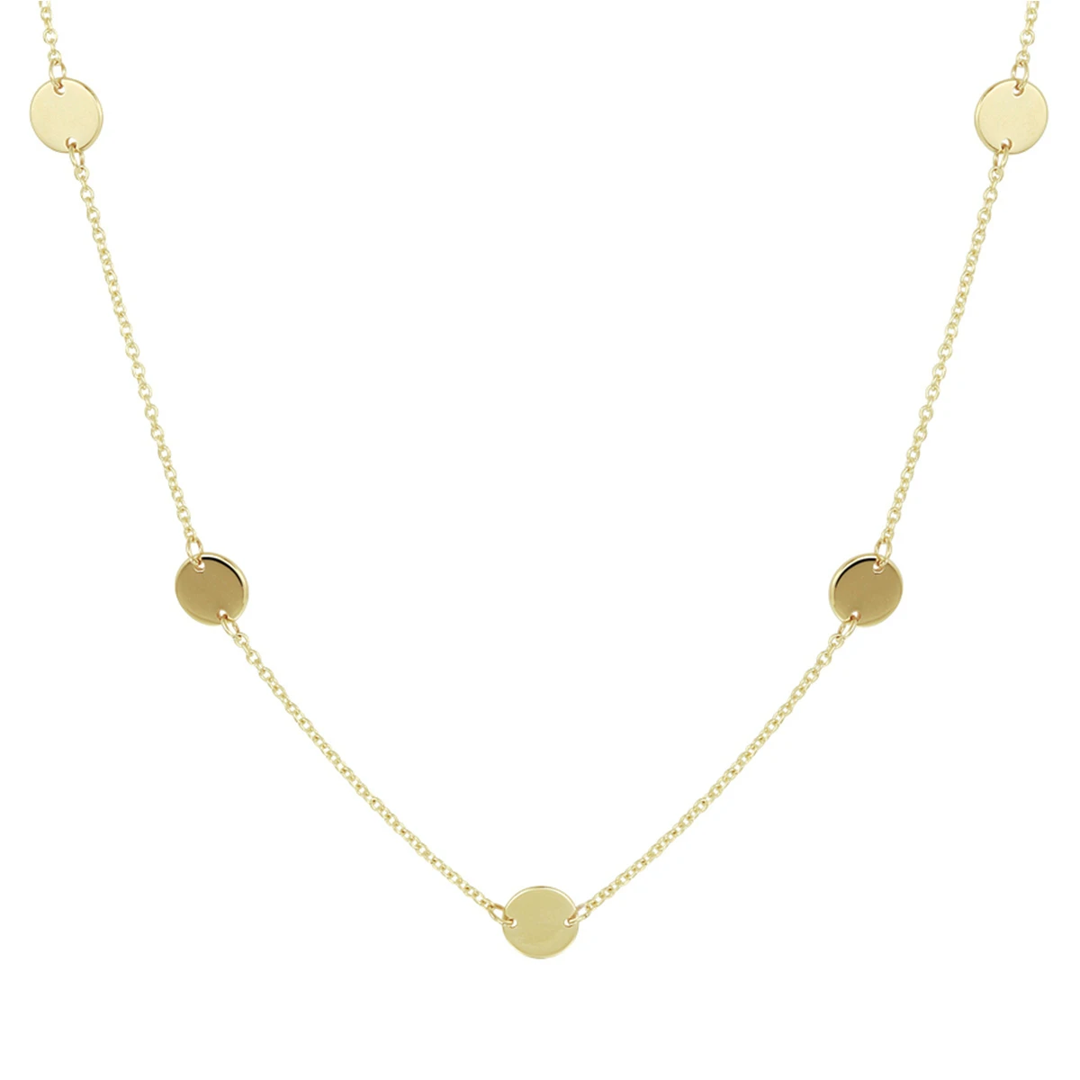 collier rondjes 41 - 43 - 45 cm 14K geelgoud