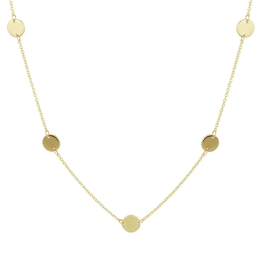 collier rondjes 41 - 43 - 45 cm 14K geelgoud