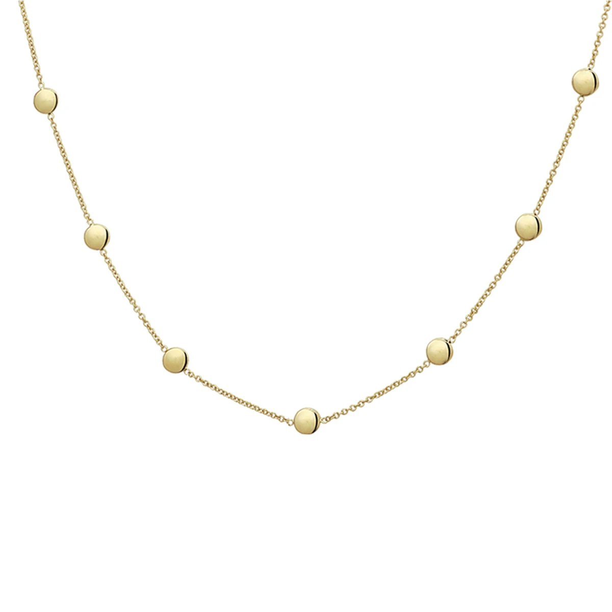 collier rondjes 42 - 45 cm 14K geelgoud