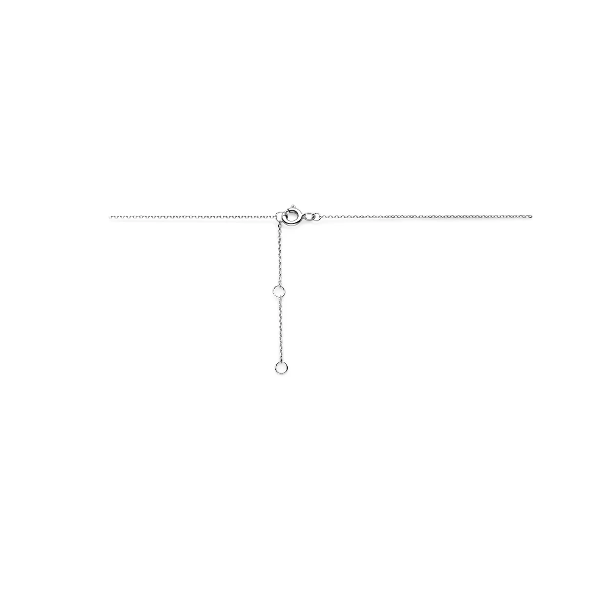 collier rondjes zirkonia 40 - 42 - 44 cm 14K witgoud