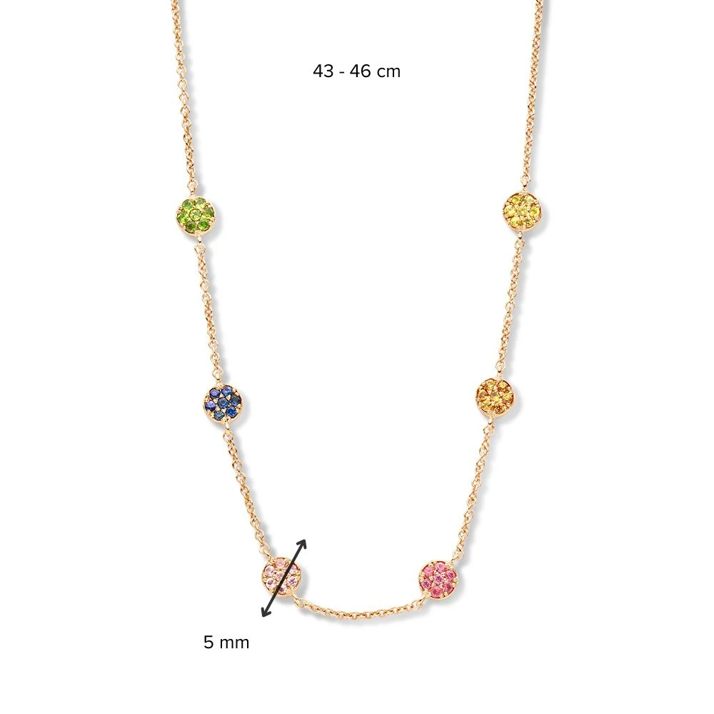 Collier roségoud edelsteen