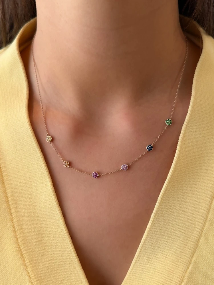 Collier roségoud edelsteen