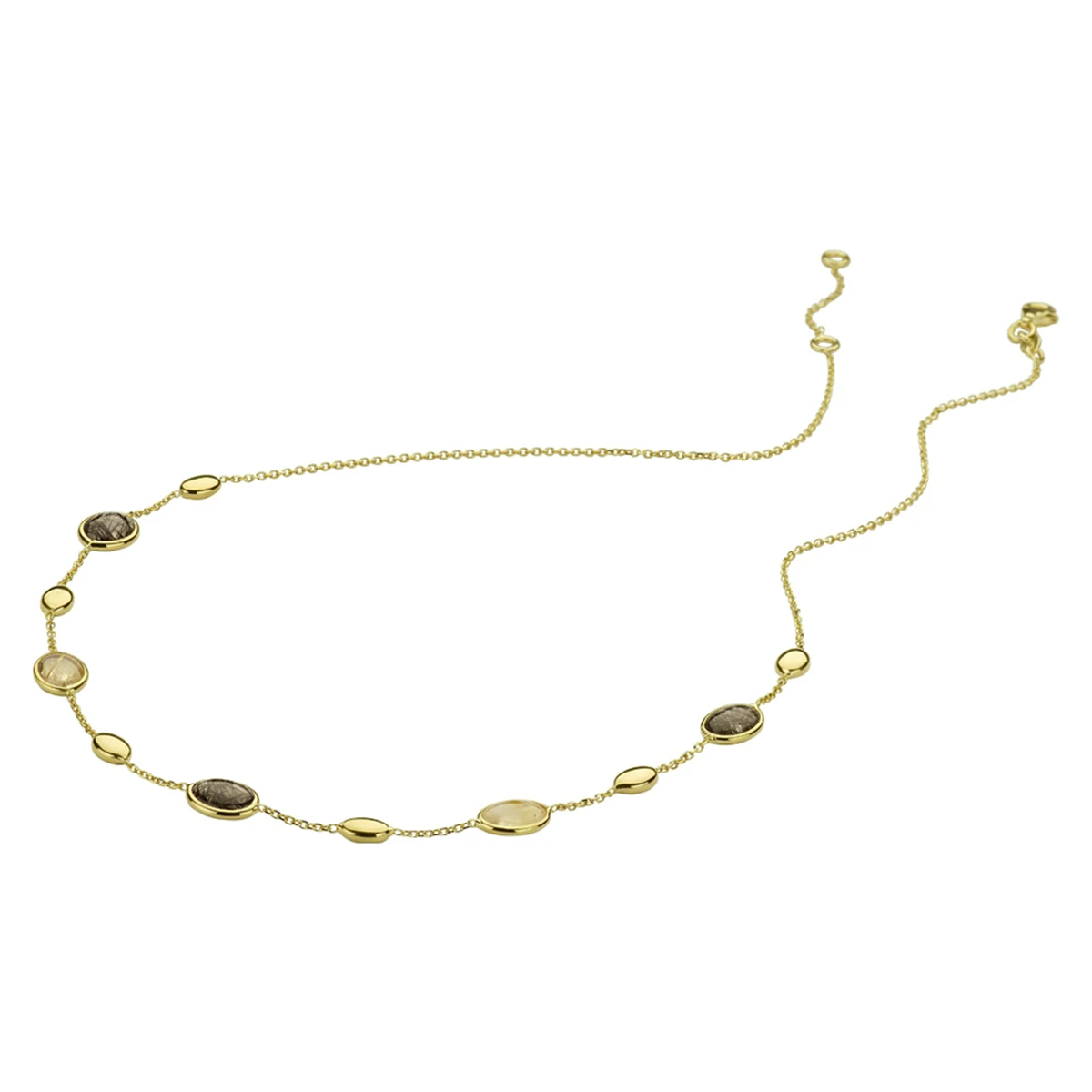 collier rutiel kwarts 42 - 45 cm 14K geelgoud