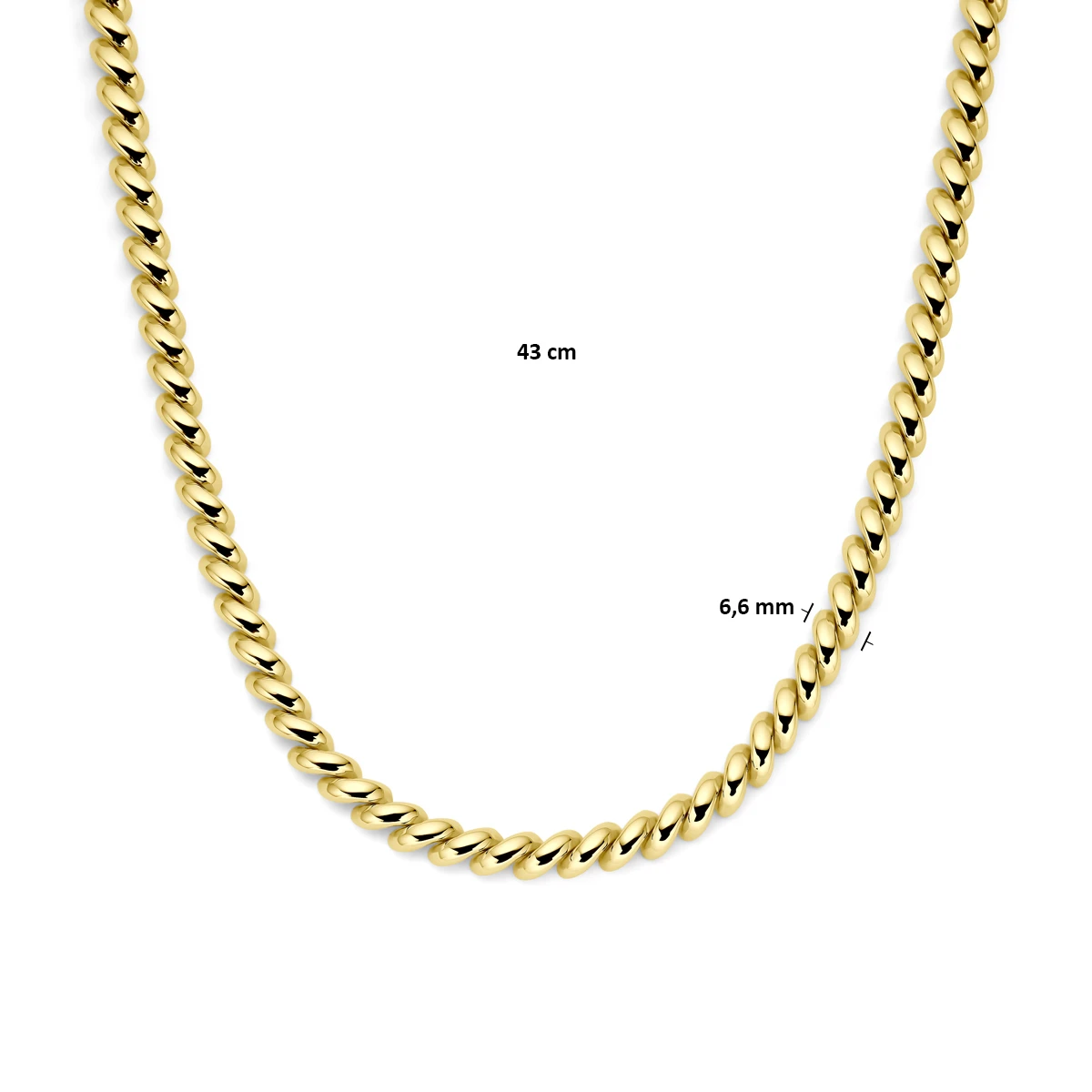 collier san marco 6,6 mm 43 cm 14K geelgoud