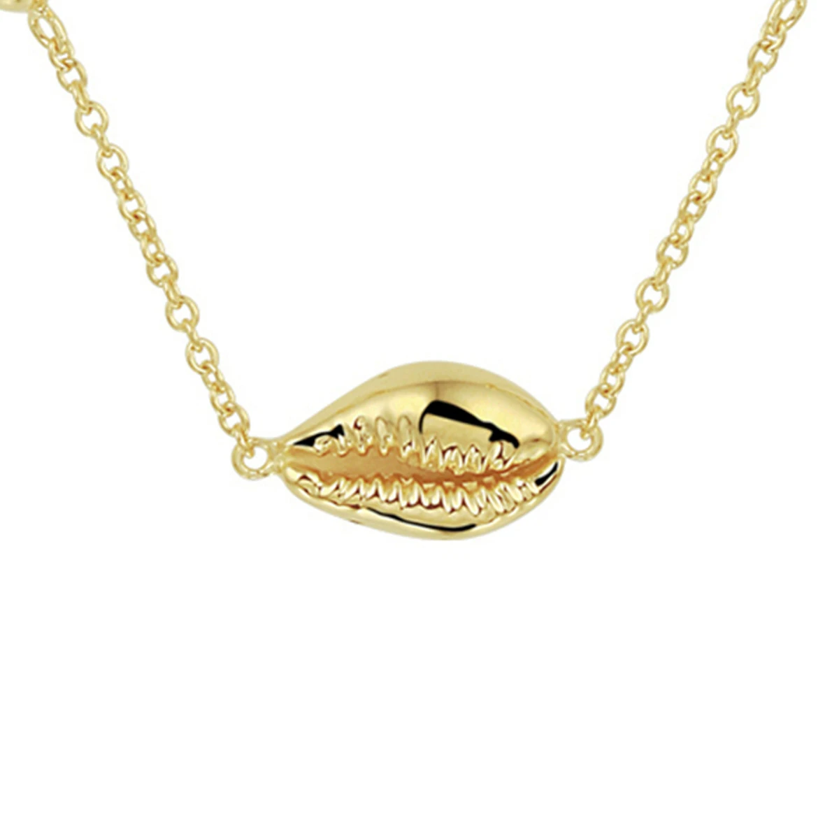 collier schelp 41 - 43 - 45 cm zilver verguld (geel)