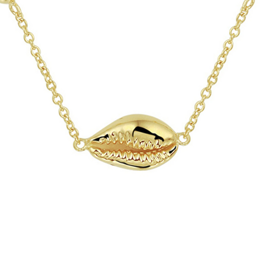collier schelp 41 - 43 - 45 cm zilver verguld (geel)