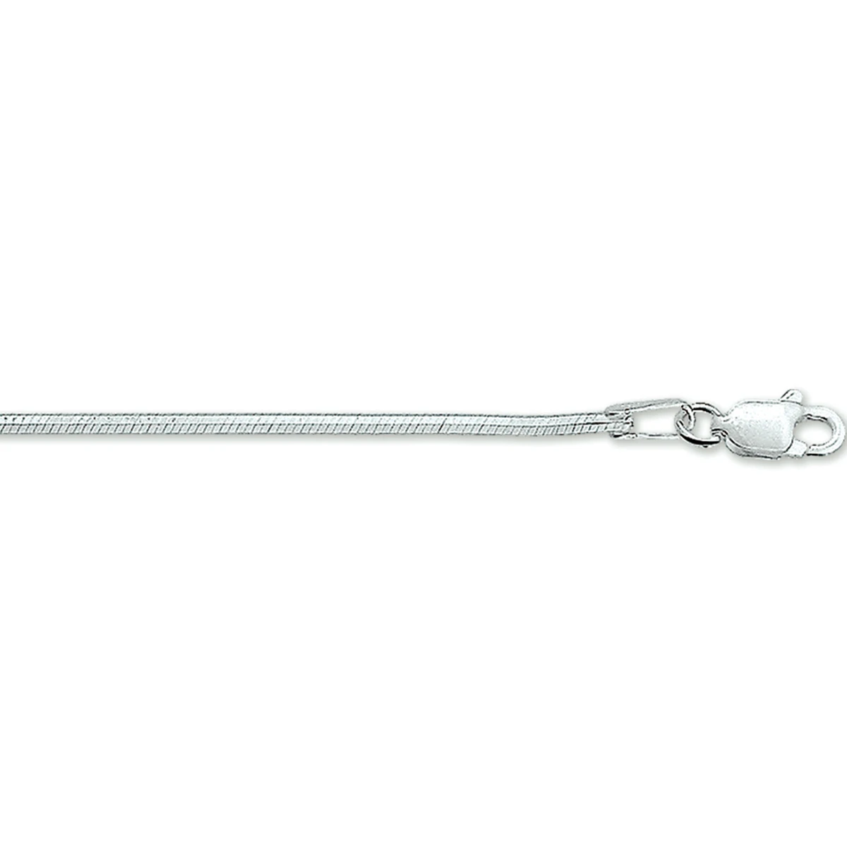 collier slang achtzijdig 1,4 mm zilver wit