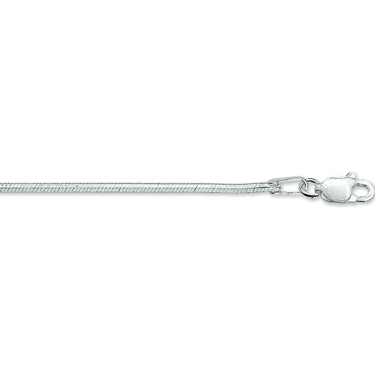 collier slang achtzijdig 1,4 mm zilver wit