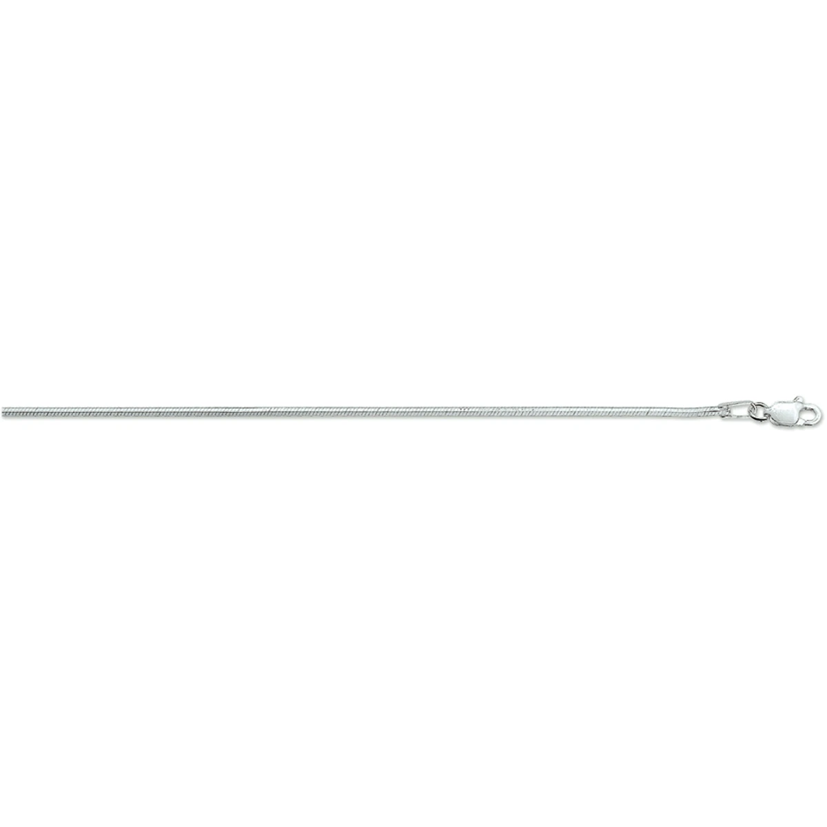 collier slang achtzijdig 1,4 mm zilver wit