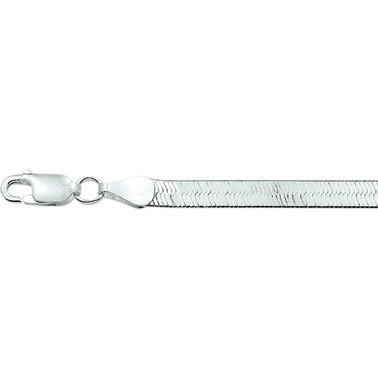 collier slang plat 4,5 mm zilver wit