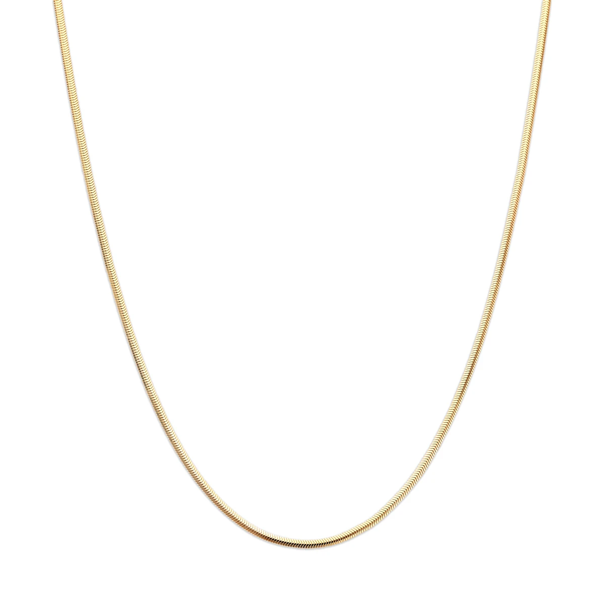 collier slang plat (bol) 2,2 mm 42 cm 14K geelgoud