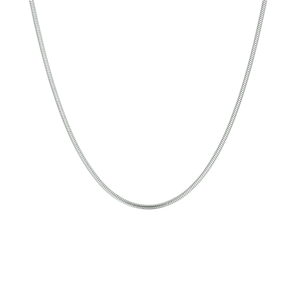 collier slang rond 1,4 mm zilver gerhodineerd