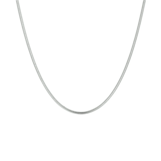 collier slang rond 1,4 mm zilver gerhodineerd