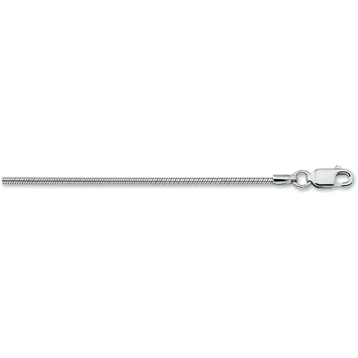 collier slang rond 1,4 mm zilver gerhodineerd