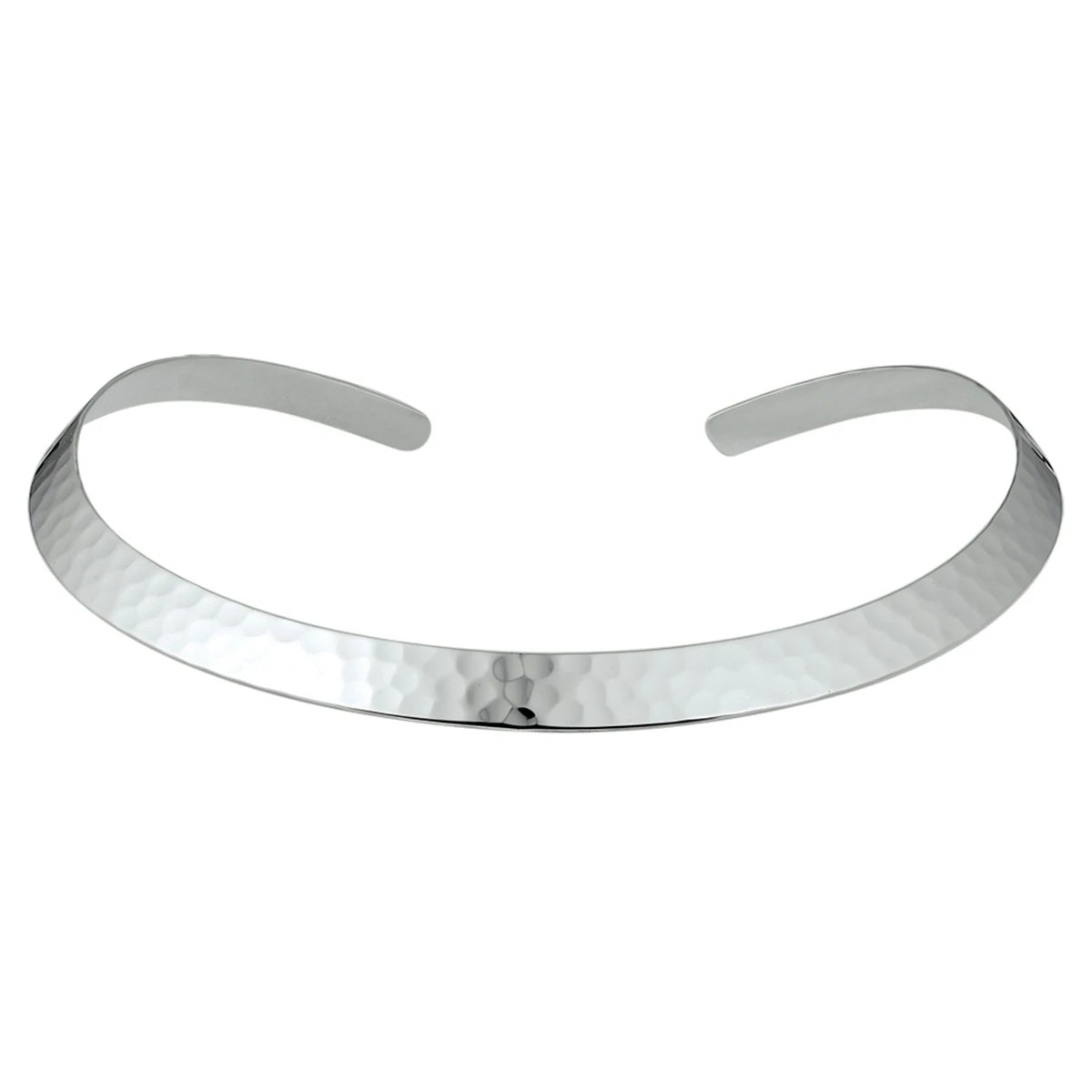 collier spang hammered zilver wit