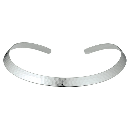 collier spang hammered zilver wit