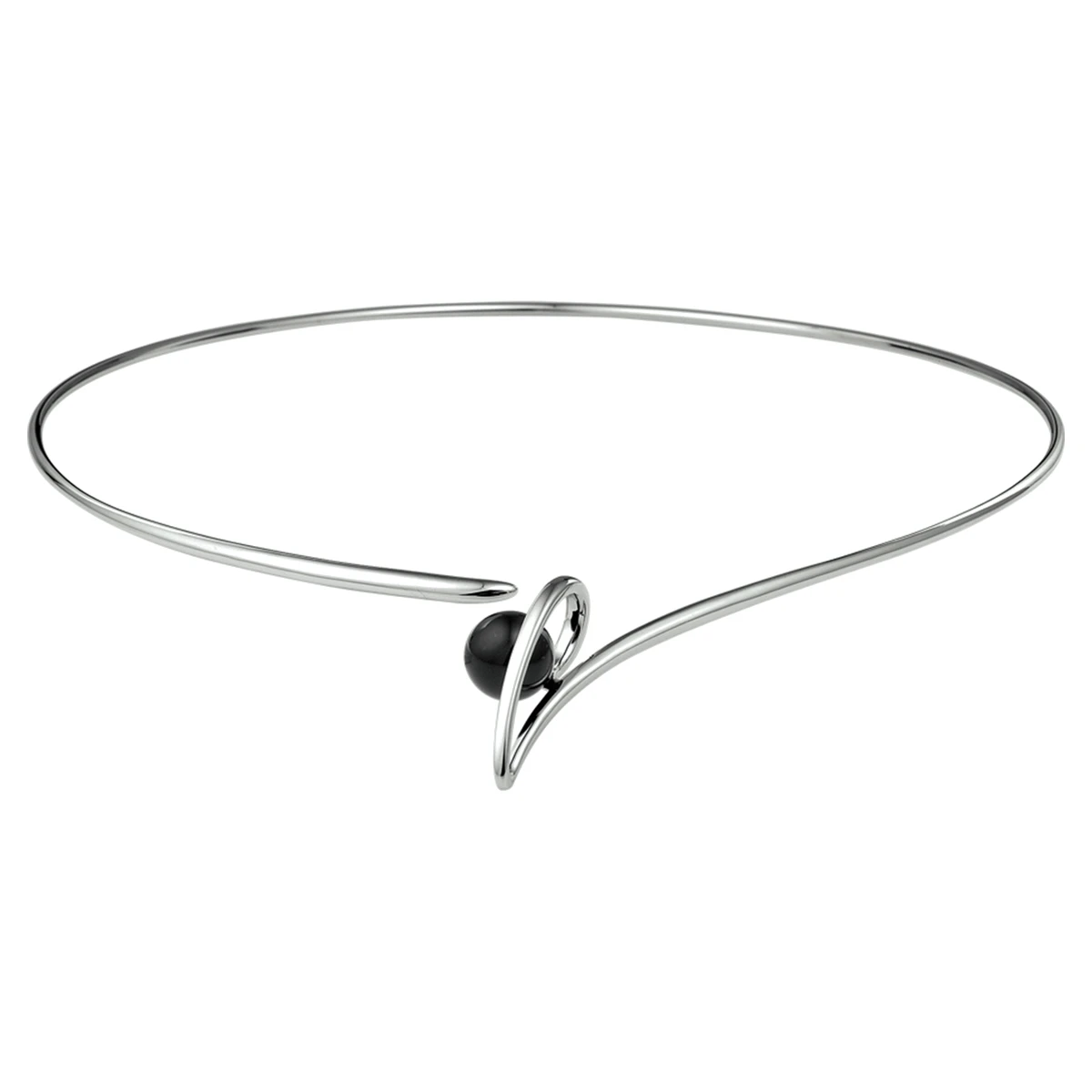 collier spang onyx 42 cm zilver gerhodineerd