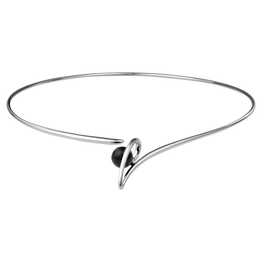 collier spang onyx 42 cm zilver gerhodineerd