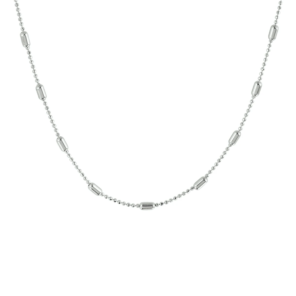 collier staafjes 2,0 mm 40 + 4 cm zilver gerhodineerd