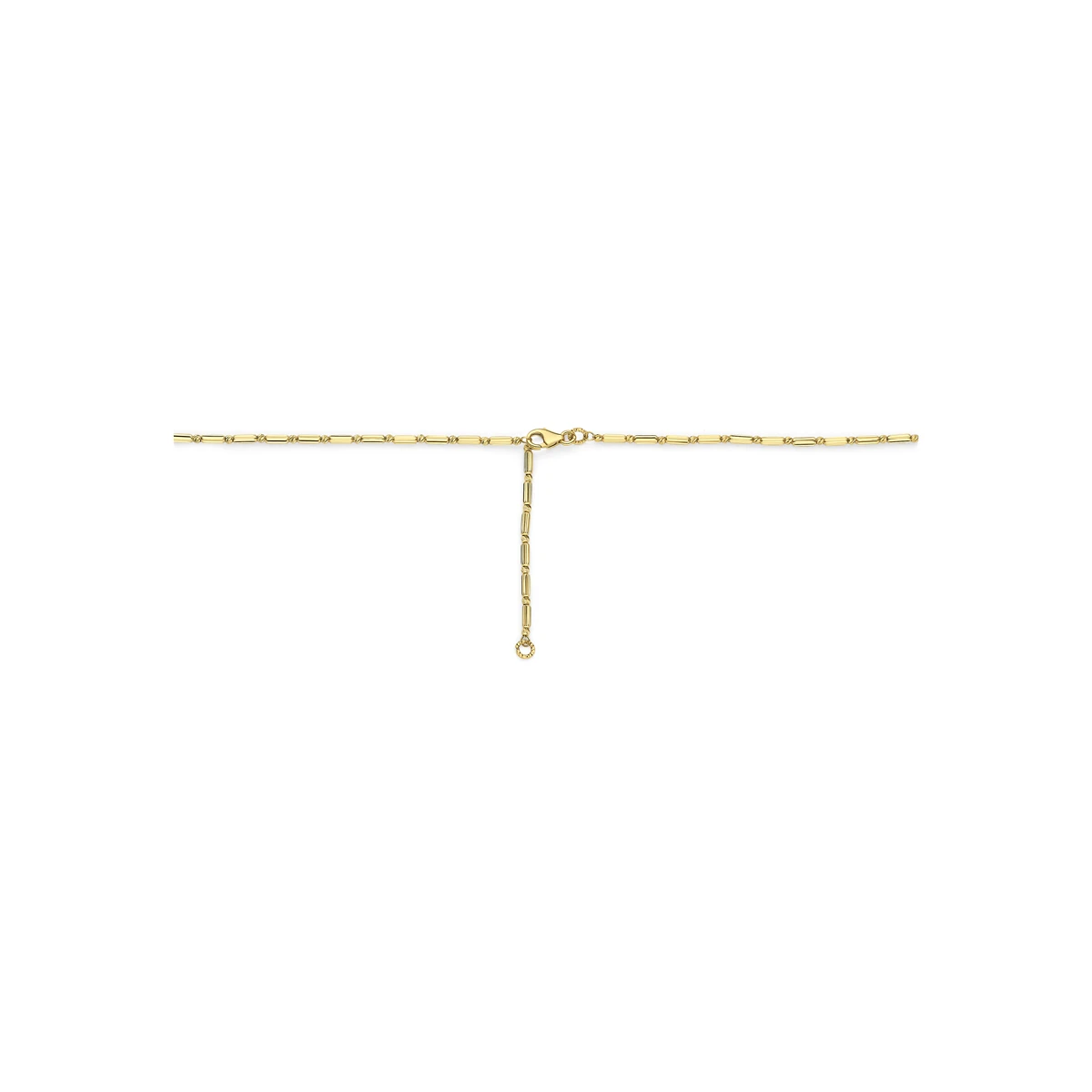 collier staafjes 41 - 45 cm 14K geelgoud