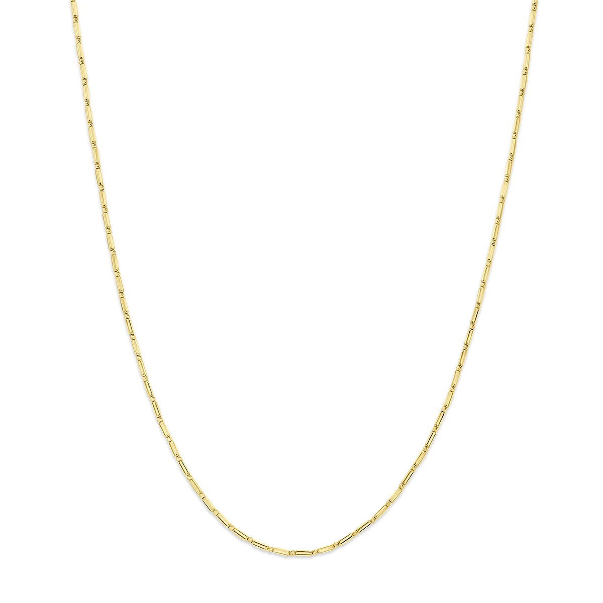 collier staafjes 41 - 45 cm 14K geelgoud