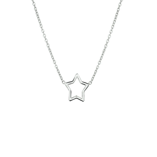 collier ster 1,3 mm 41 + 5 cm zilver gerhodineerd