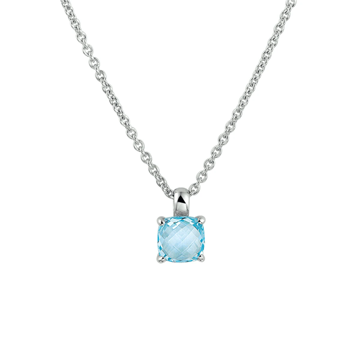collier topaas 41 + 4 cm zilver gerhodineerd