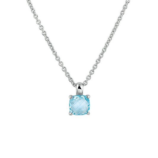 collier topaas 41 + 4 cm zilver gerhodineerd