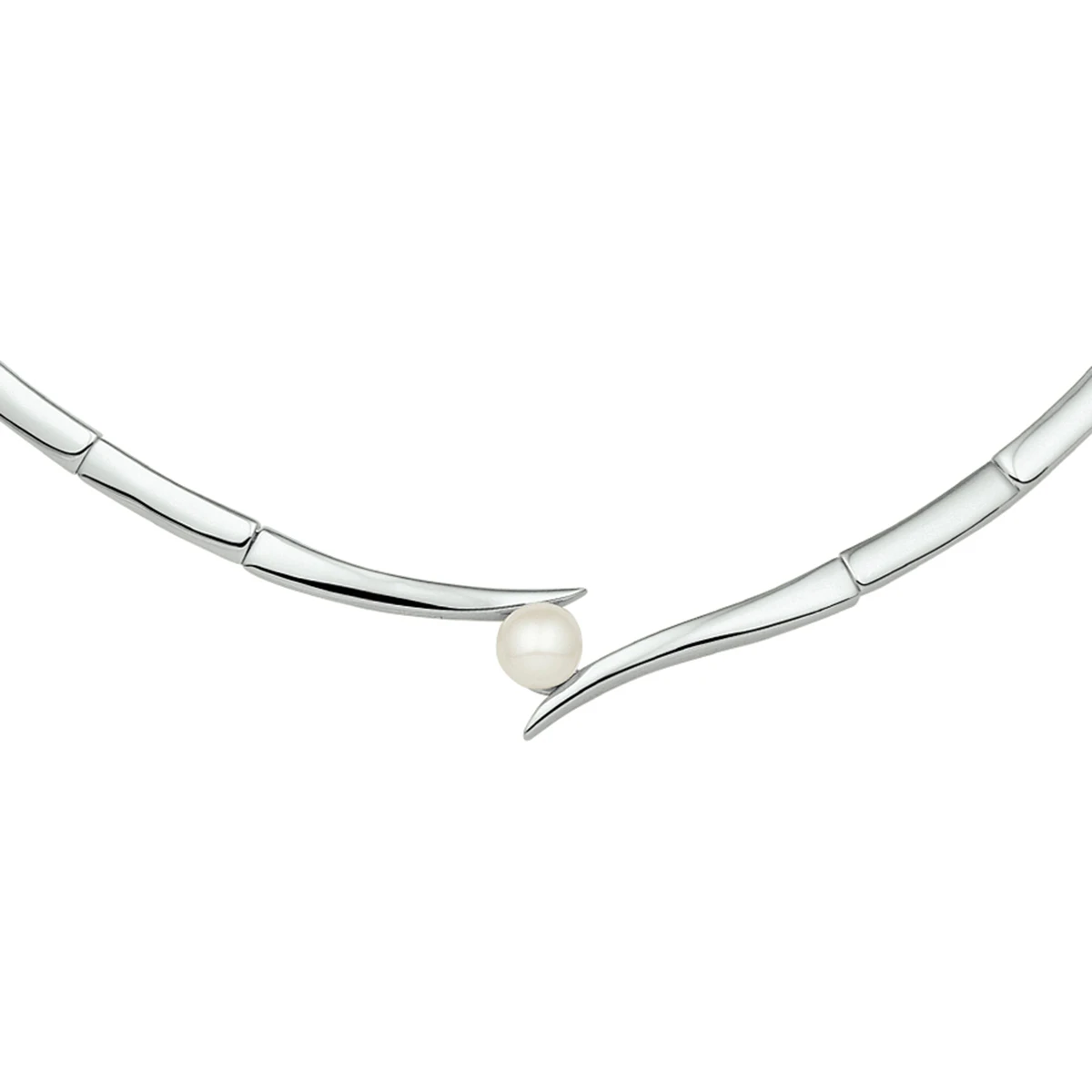 collier tussenstuk parel 42 + 3 cm zilver gerhodineerd