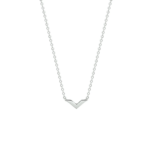 collier v 40 + 4 cm zilver gerhodineerd