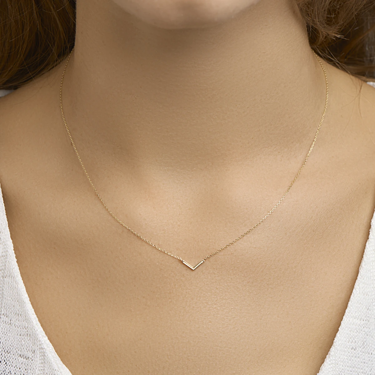 collier v 40 - 42 - 44 cm 14K geelgoud