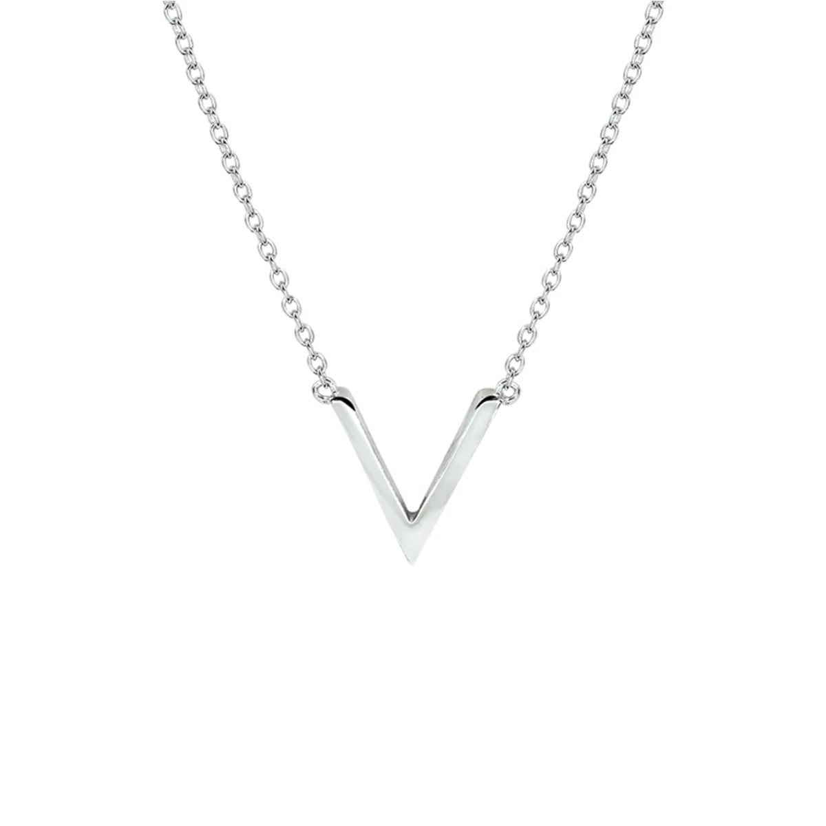 collier v 41 + 4 cm zilver gerhodineerd