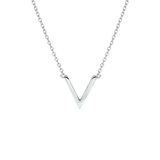 collier v 41 + 4 cm zilver gerhodineerd
