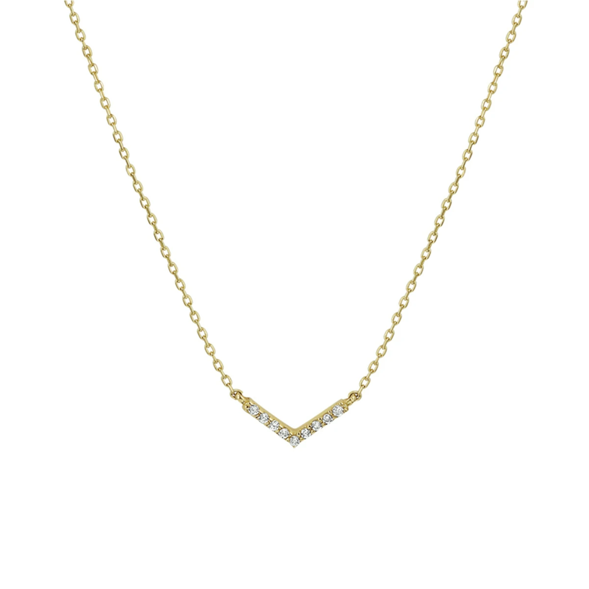 collier v zirkonia 40 - 42 - 44 cm 14K geelgoud