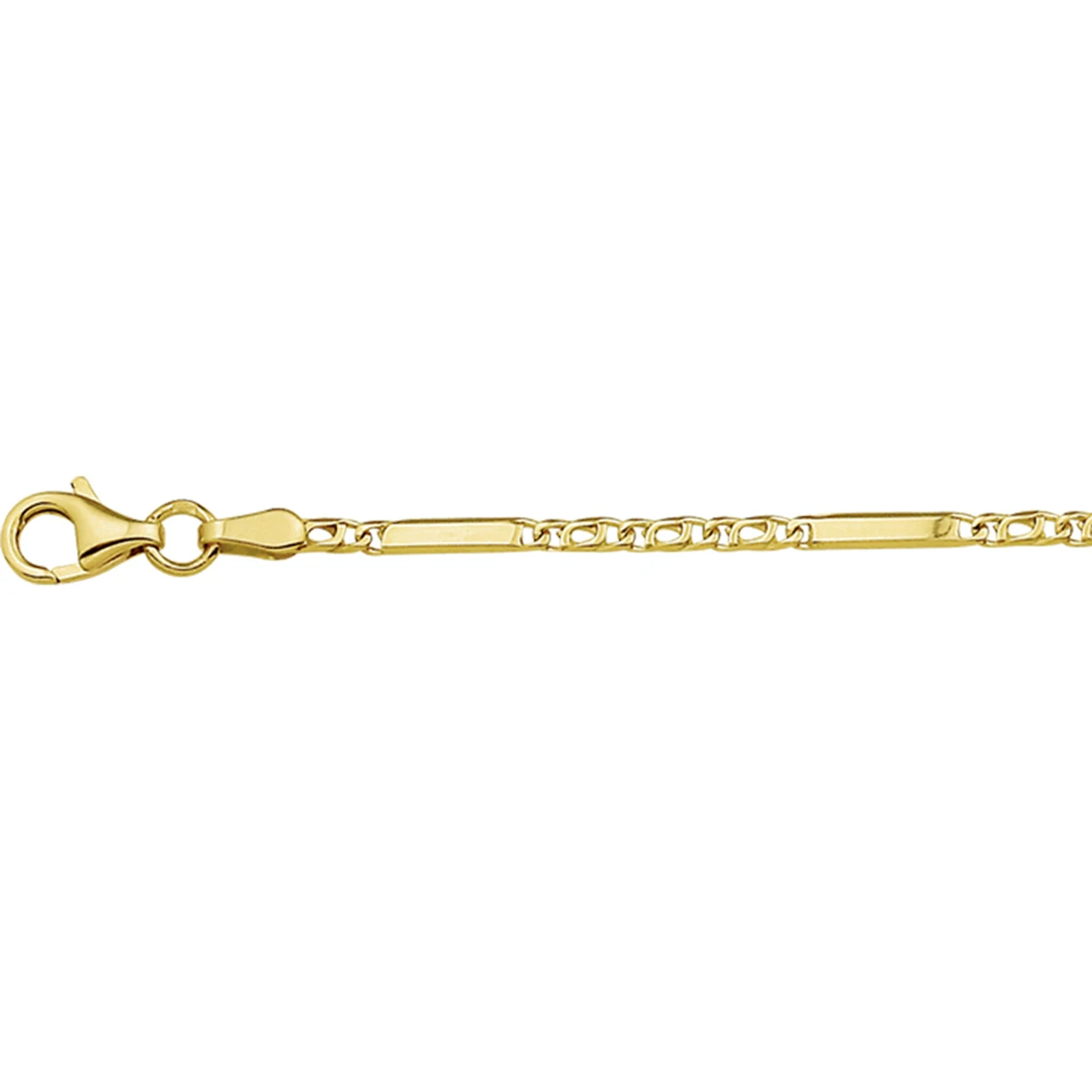 collier valkenoog met tussenstuk 2,0 mm 14K geelgoud