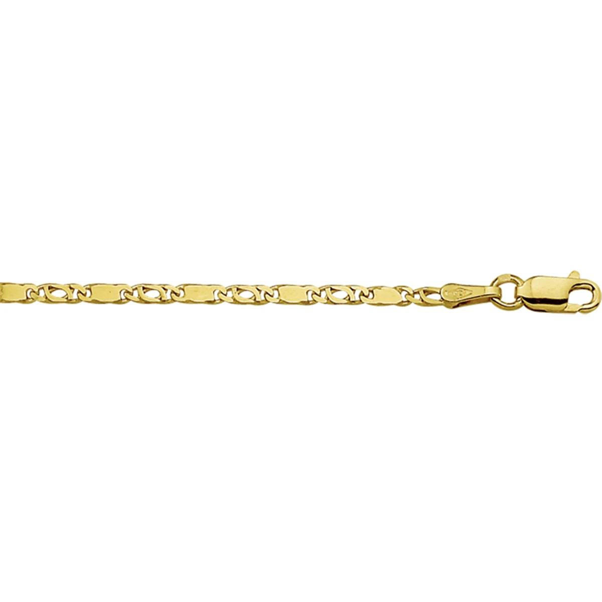 collier valkenoog met tussenstuk 2,1 mm 14K geelgoud