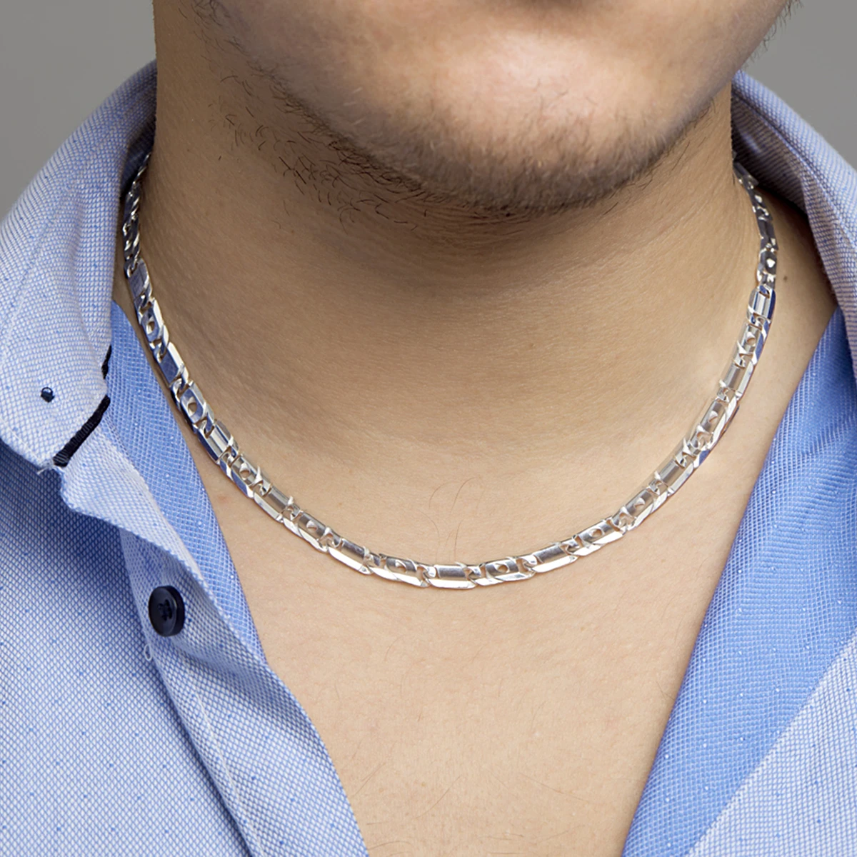 collier valkenoog met tussenstuk 7 mm zilver wit