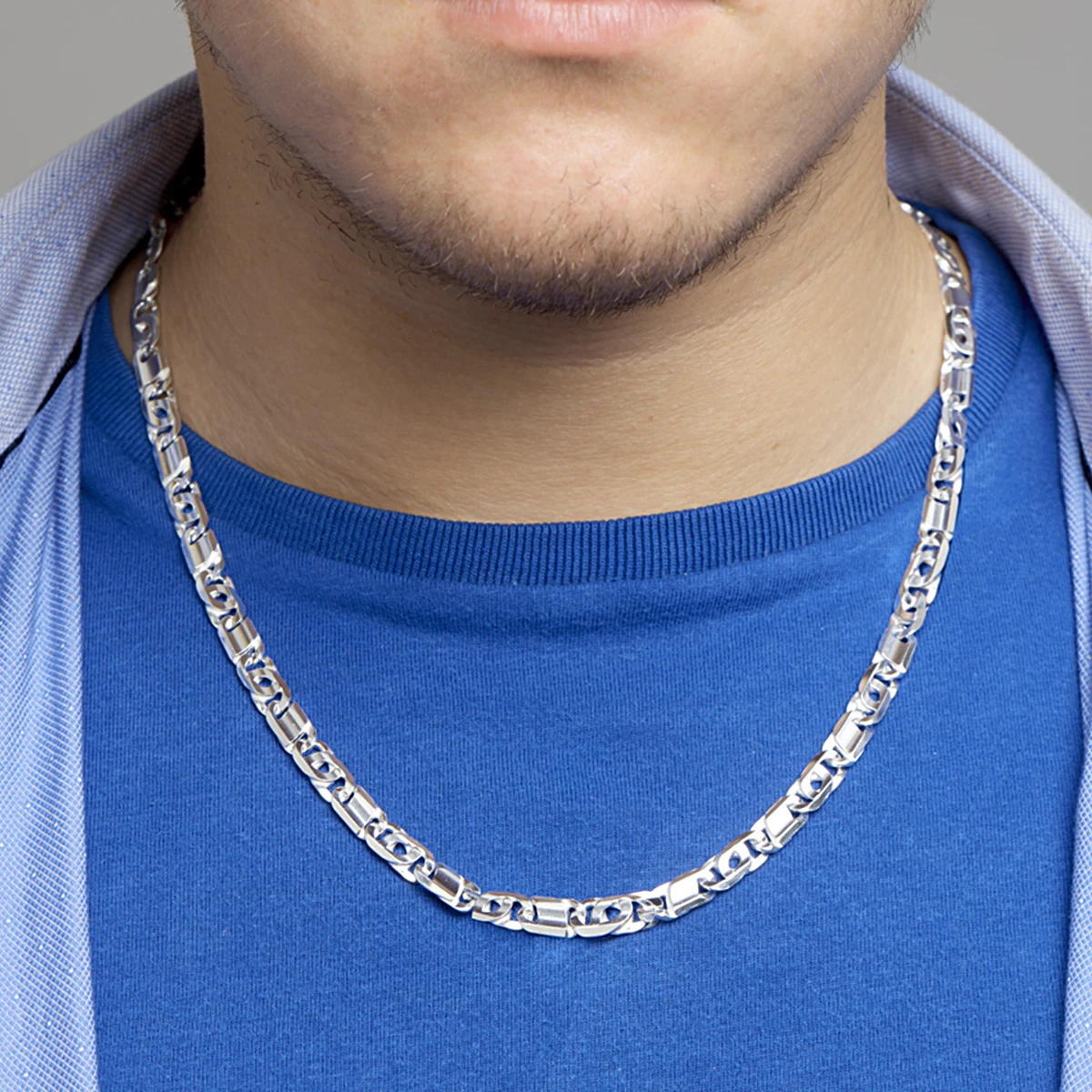 collier valkenoog met tussenstuk 7 mm zilver wit